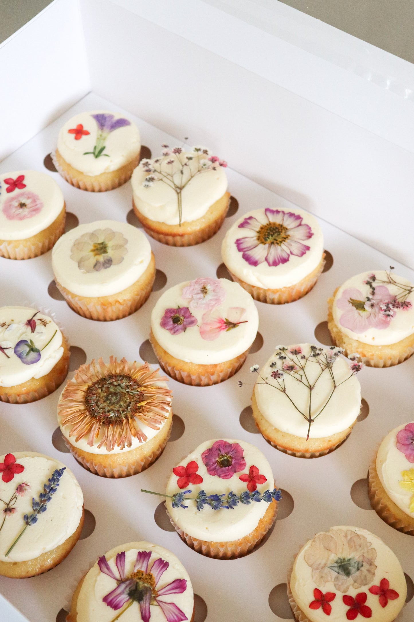 Pressed Floral Cupcakes