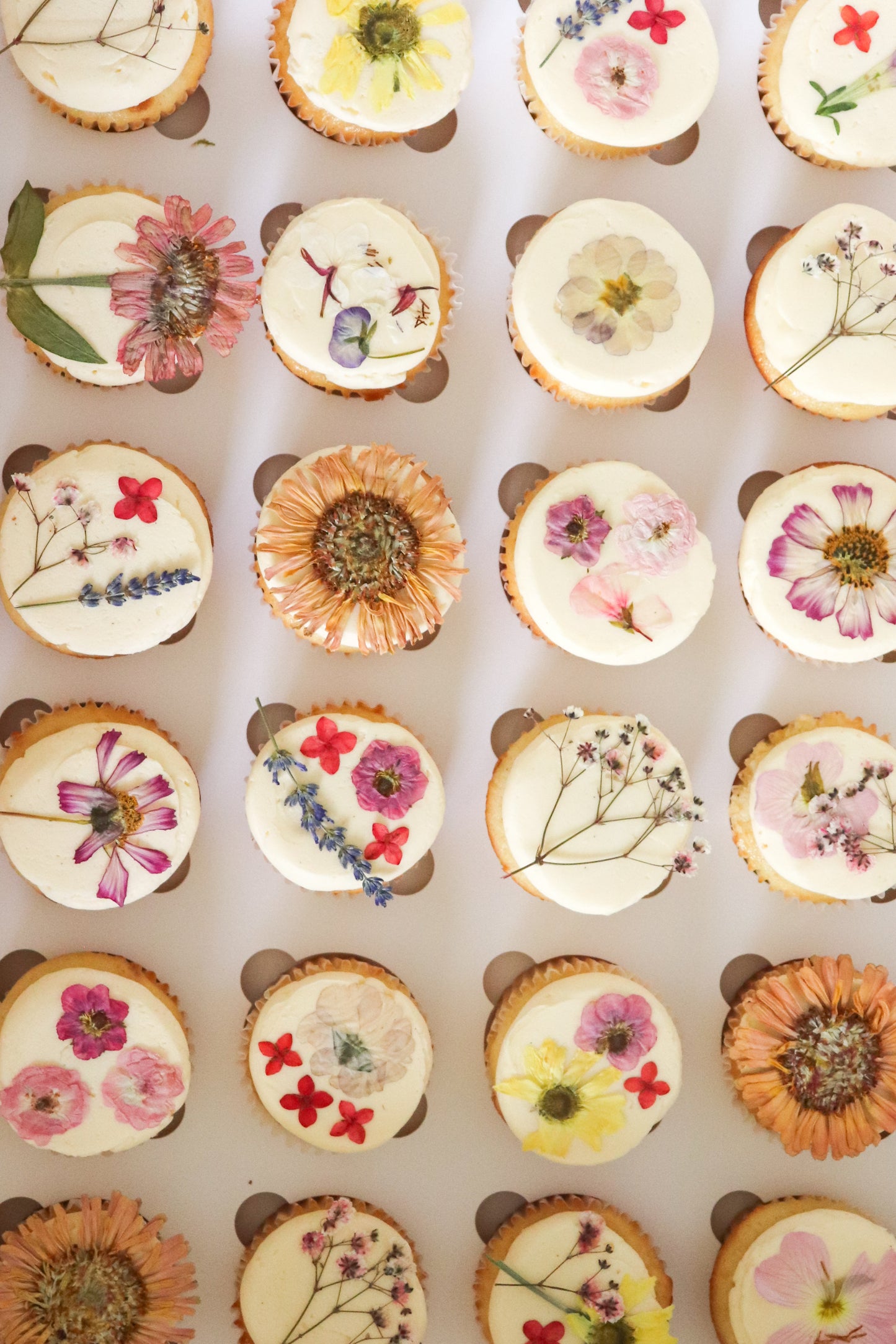 Pressed Floral Cupcakes